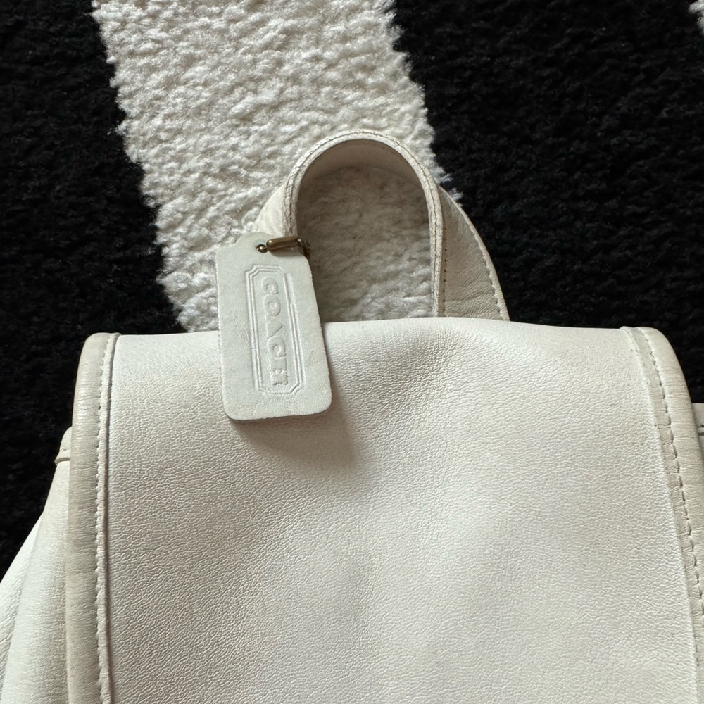 Coach Cream Leather Backpack - Picture 2 of 10